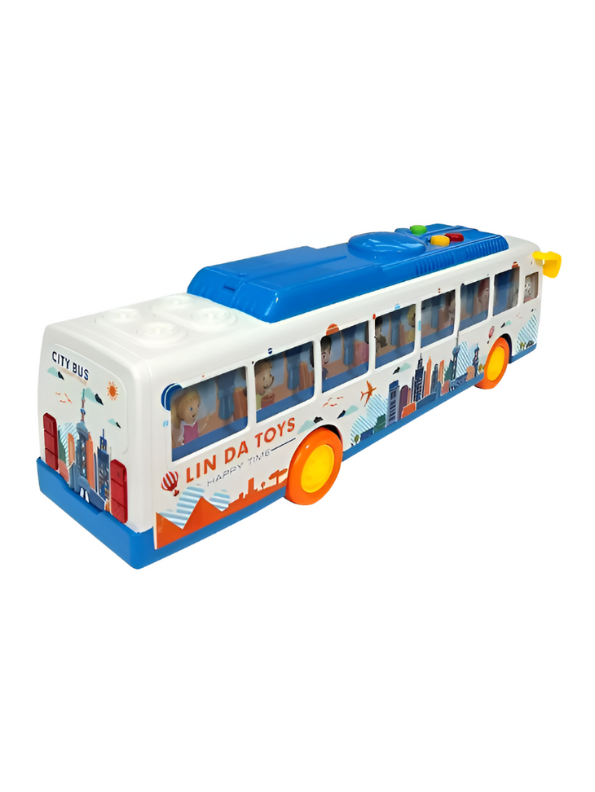 City Inertial Public Bus Toy for Kids – Friction Powered City Transport Vehicle LMI13006.