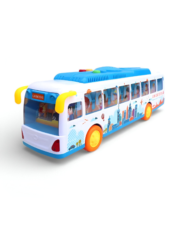 City Inertial Public Bus Toy for Kids – Friction Powered City Transport Vehicle LMI13006.