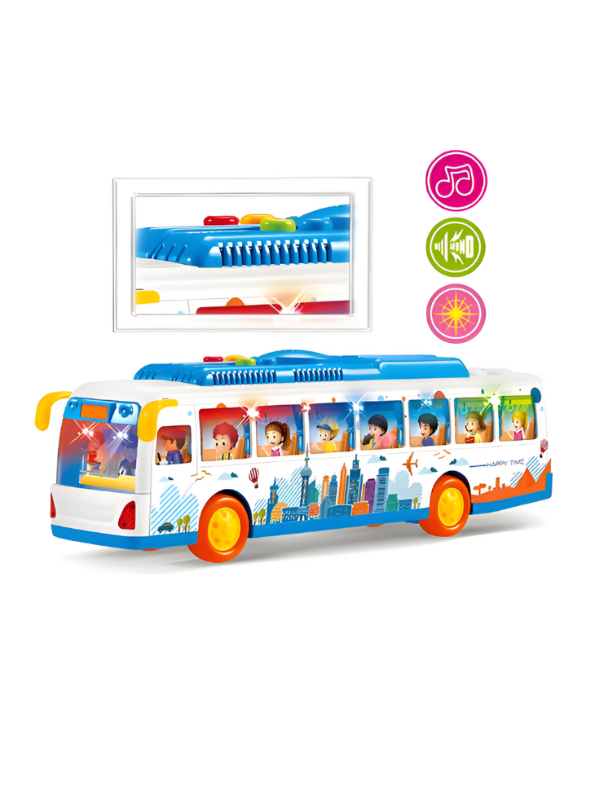 City Inertial Public Bus Toy for Kids – Friction Powered City Transport Vehicle LMI13006.