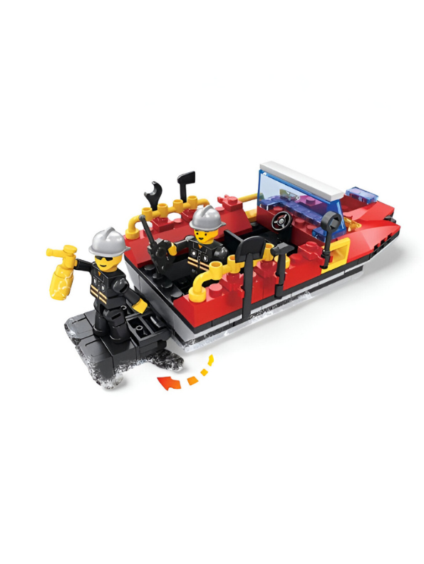 City Rescue Speed Boat Building Block Set – 118 PCS Police Watercraft Toy with 2 Minifigures for Kids TV5011.