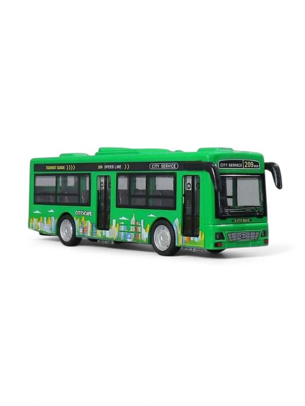 CityRide – Pull-Back City Service Bus Toy for Kids | Flashing Lights, Fun Music & Realistic Design - Green.