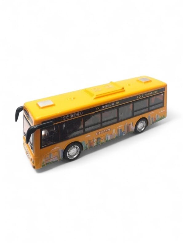 CityRide – Pull-Back City Service Bus Toy for Kids | Flashing Lights, Fun Music & Realistic Design.
