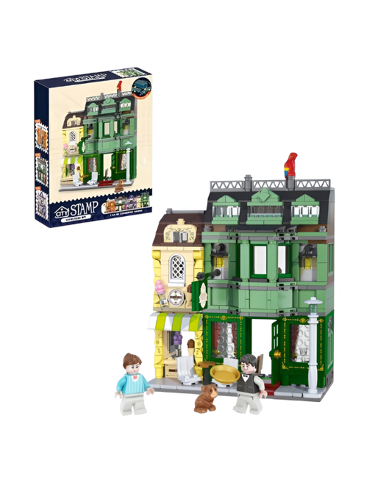 City Street Building Blocks – Café & Ice Cream Shop with LED & Minifigures MD3336.