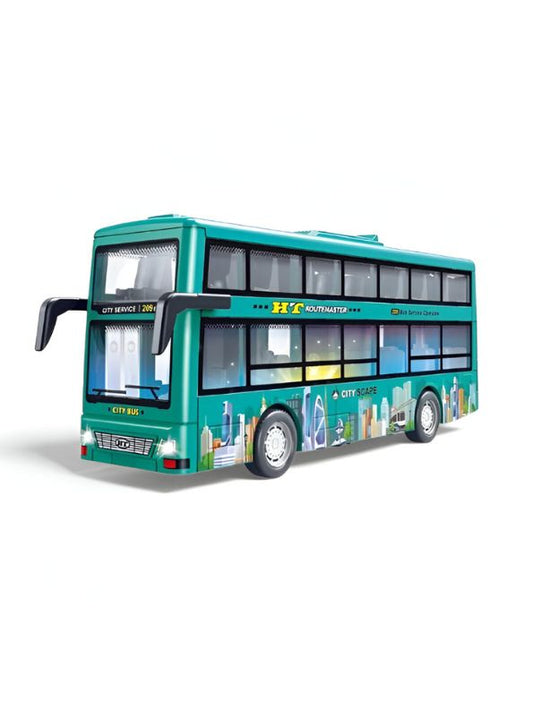 CityTourer – Double-Decker Sightseeing Bus Toy for Kids | Inertia Car Model with Openable Doors, Lights & Music Simulation LMI14907.