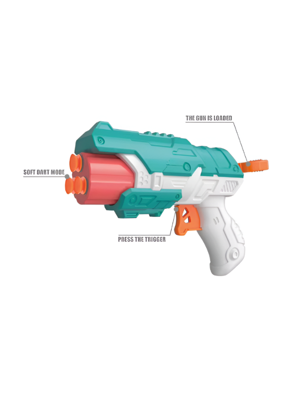 Clarion Fierce Up Thor-X Foam Dart Blaster Manual Soft Bullet Toy Gun Turquoise LMI12075.