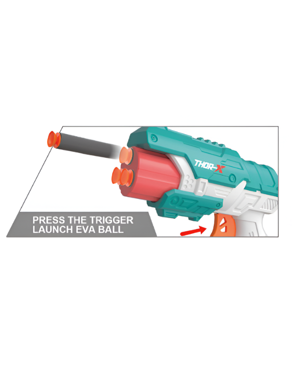Clarion Fierce Up Thor-X Foam Dart Blaster Manual Soft Bullet Toy Gun LMI12075.