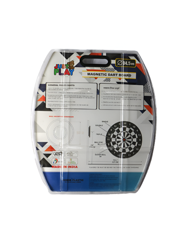 Classic Black & White Magnetic Dartboard Set for Kids LMI13340.