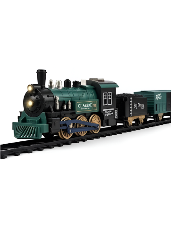Classic Electric Train Set for Kids with Tracks & Steam Engine LMI15053.