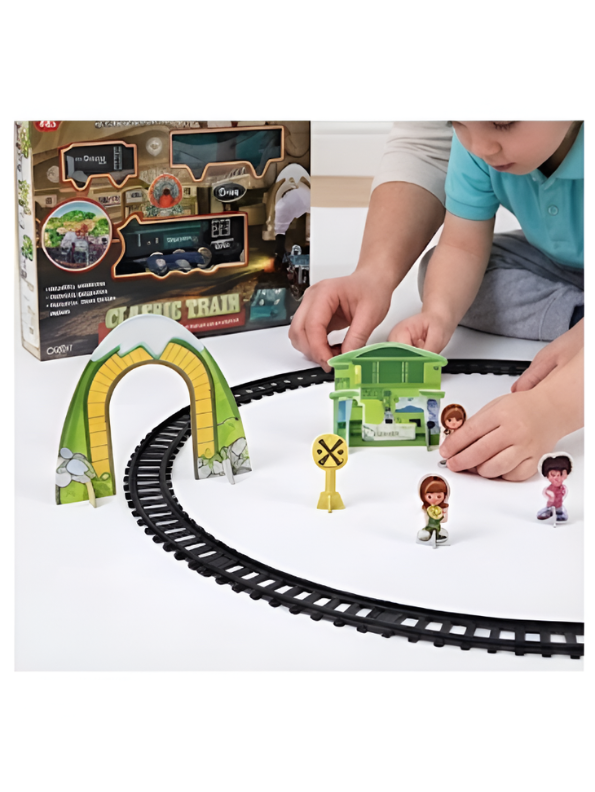 Classic Electric Train Set for Kids with Tracks & Steam Engine LMI15053.