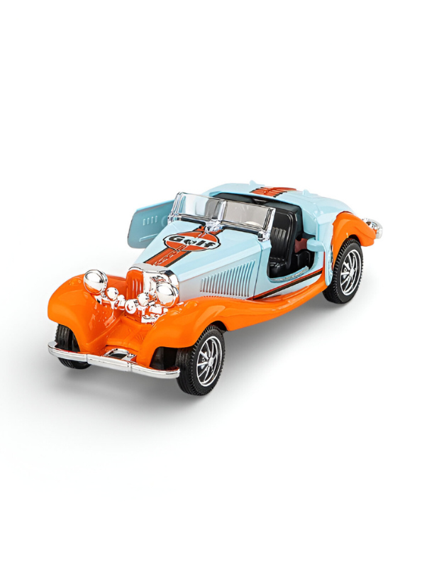 Pack of 2 Classic Gulf Oil Edition Vintage Roadster 1:36 Scale Die-Cast Model Car MD3163.