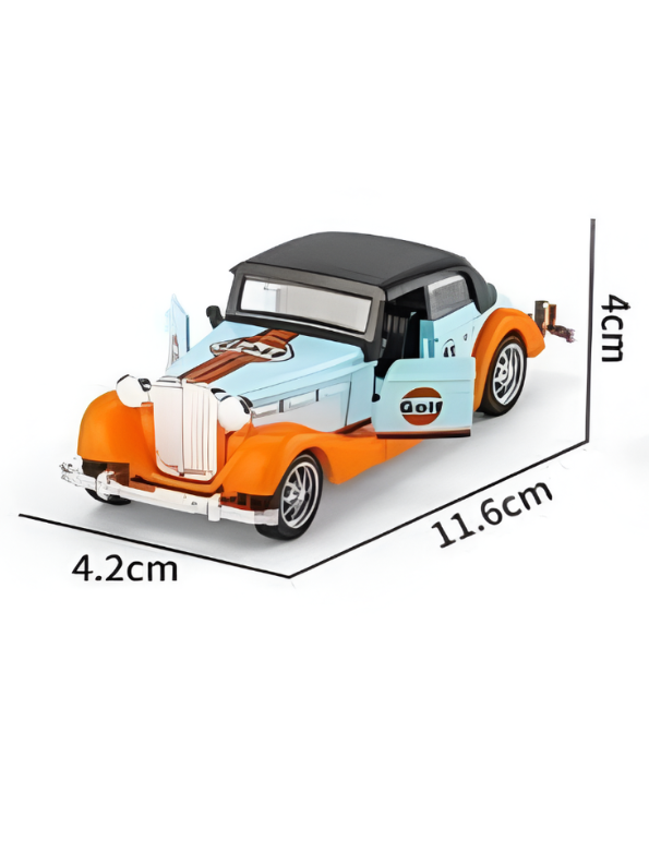 Pack of 2 Classic Gulf Oil Edition Vintage Roadster 1:36 Scale Die-Cast Model Car MD3163.