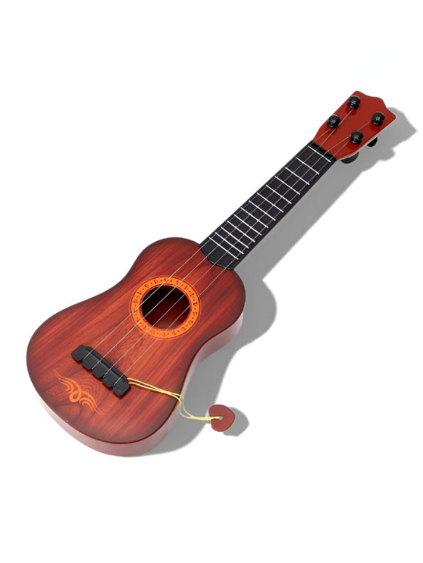 Classic Ukulele Toy - 4-String Small Guitar Musical Instrument | Natural Oak Brown LMI8363.