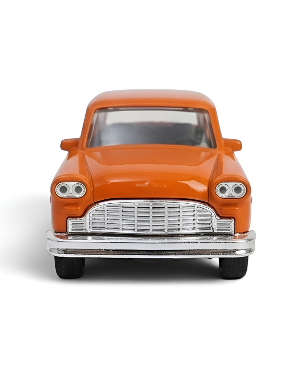 Classic Vintage Ambassador Style Sedan Toy Car  | High-Quality ABS Plastic Orange TV5957.