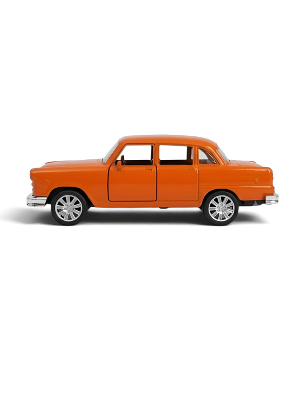 Classic Vintage Ambassador Style Sedan Toy Car  | High-Quality ABS Plastic Orange TV5957.