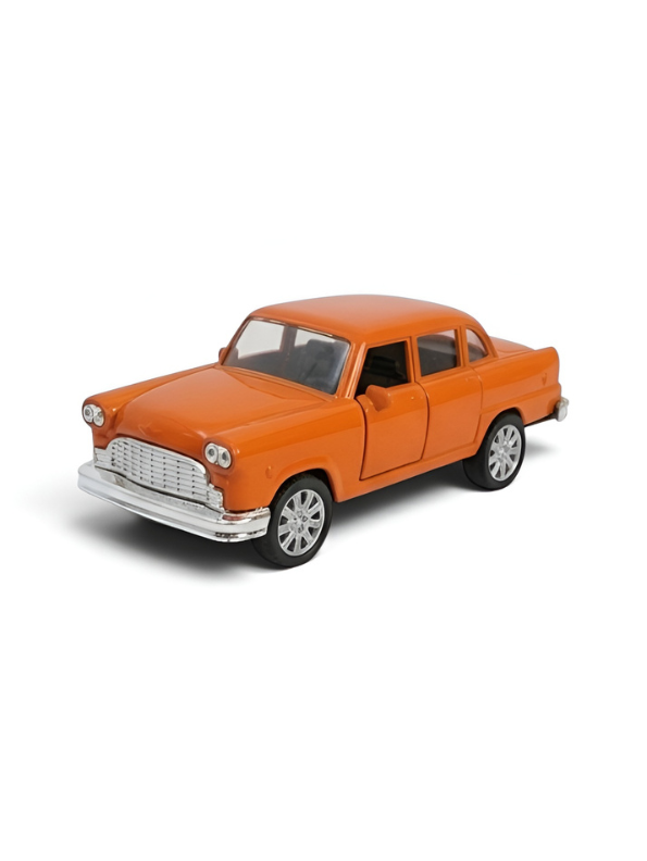 Classic Vintage Ambassador Style Sedan Toy Car  | High-Quality ABS Plastic Orange TV5957.