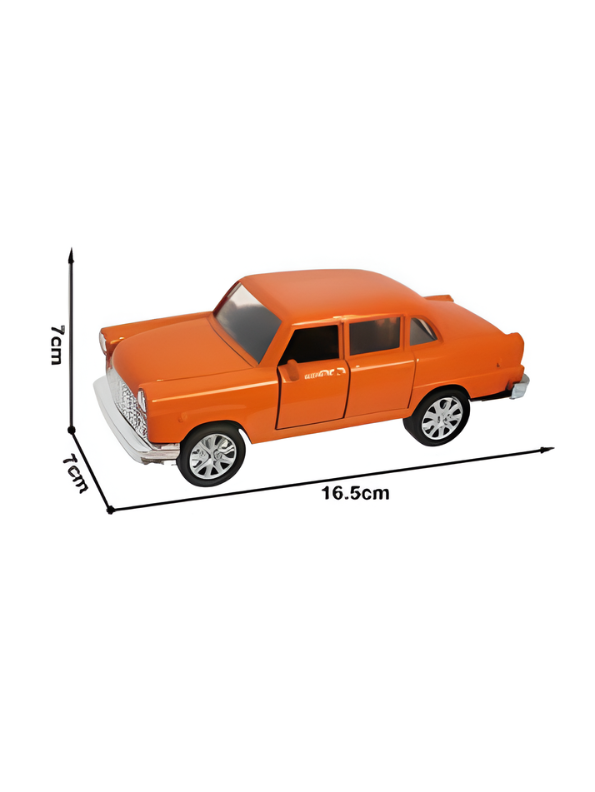 Classic Vintage Ambassador Style Sedan Toy Car  | High-Quality ABS Plastic Orange TV5957.