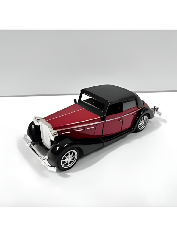 Classic Vintage Diecast Toy Car, 1:36 Scale Retro Metal Collectible Vehicle Model with Opening Doors, Black Hardtop Coupe LMI16724
