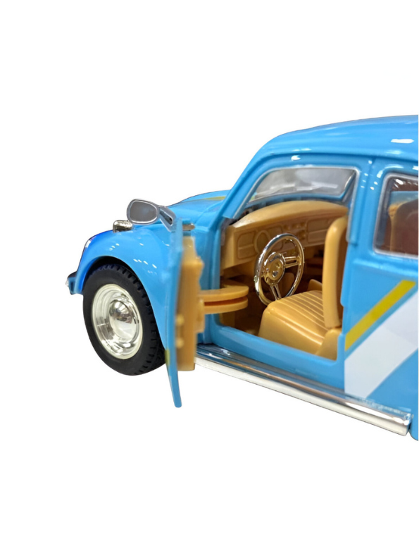 Classic Volkswagen Beetle Diecast Car 1:24 Scale with Roof Luggage Rack TV425.