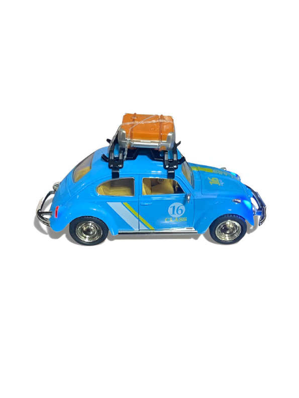 Classic Volkswagen Beetle Diecast Car 1:24 Scale with Roof Luggage Rack TV425.