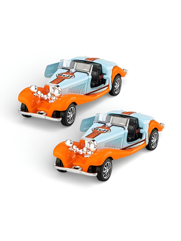 Pack of 2 Classic Gulf Oil Edition Vintage Roadster 1:36 Scale Die-Cast Model Car MD3163.