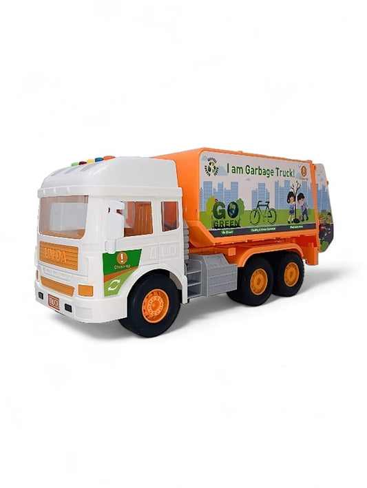 Clean City Big Size Garbage Truck Vehicles Orange (MS-M-27) - Toyloft