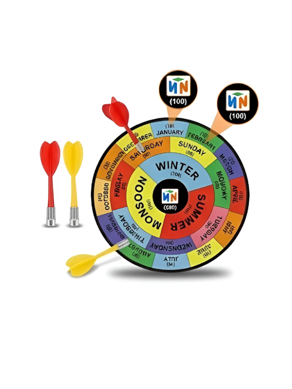 Colorful Magnetic Dart Board with Months & Seasons Learning LMI15167.