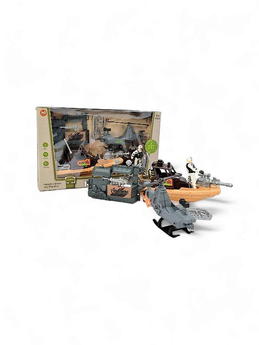 Combat Force 9, Army Vehicle Toy Set With Military Boat (L-J-67) - Toyloft