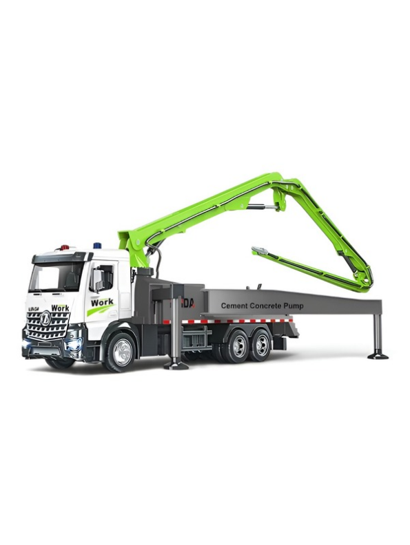 Concrete Green Pump Truck Toy with Extendable Boom, Lights & Sound LMI16915