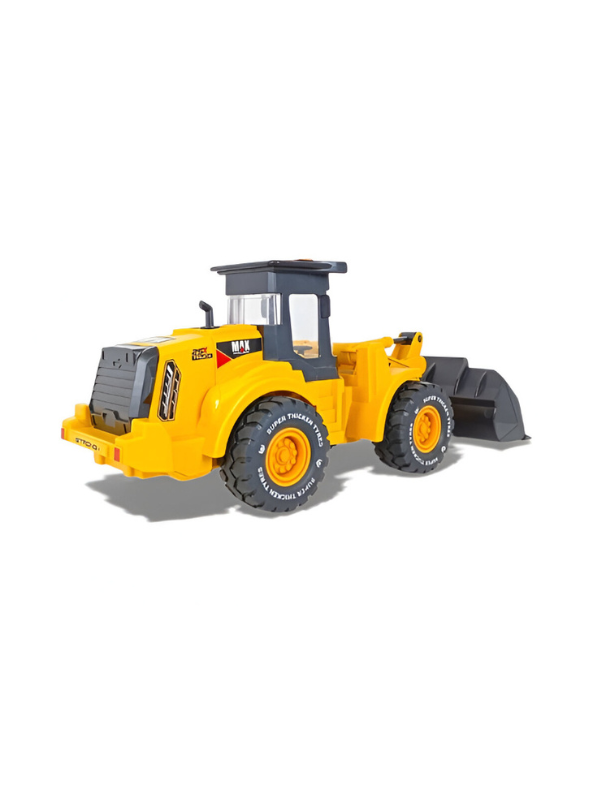 Construction Excavator Toy Sandpit Digger with Heavy-Duty Tires, Moveable Scoop Front Loader LMI12715.
