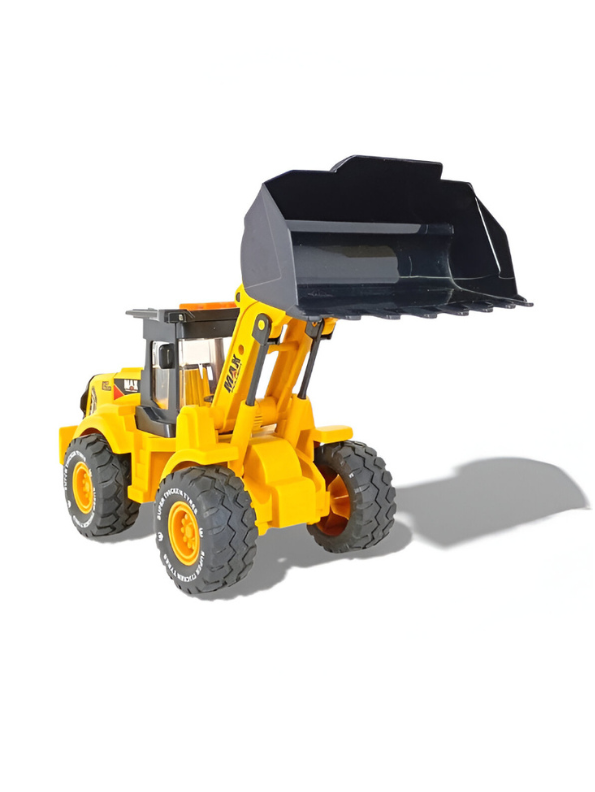 Construction Excavator Toy Sandpit Digger with Heavy-Duty Tires, Moveable Scoop Front Loader LMI12715.