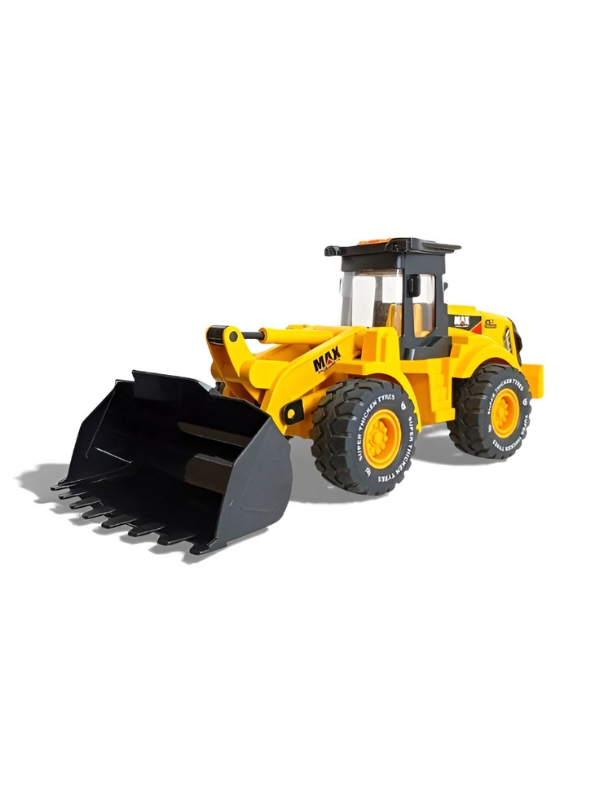 Construction Excavator Toy Sandpit Digger with Heavy-Duty Tires, Moveable Scoop Front Loader LMI12715.