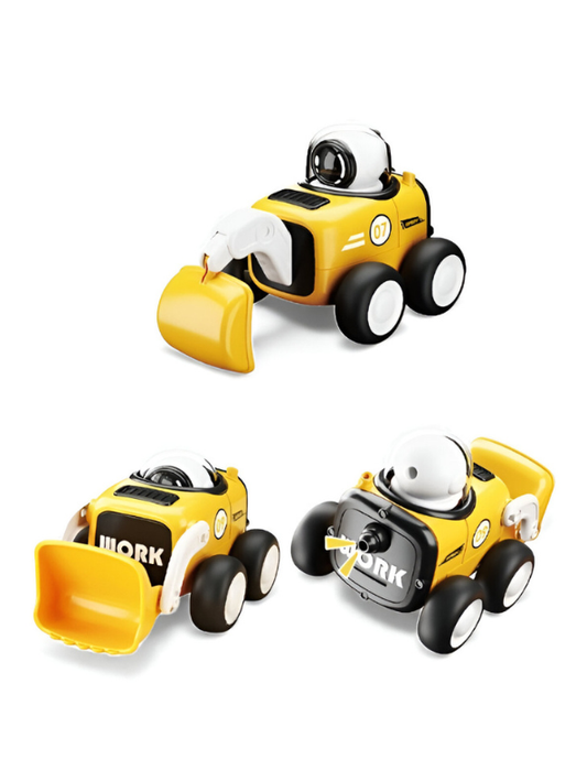 Construction Vehicle Set – 3-Pack Whistle-Activated Toy Excavator & Push-and-Go Robot Trucks | Interactive Construction Toy Vehicles LMI15008.