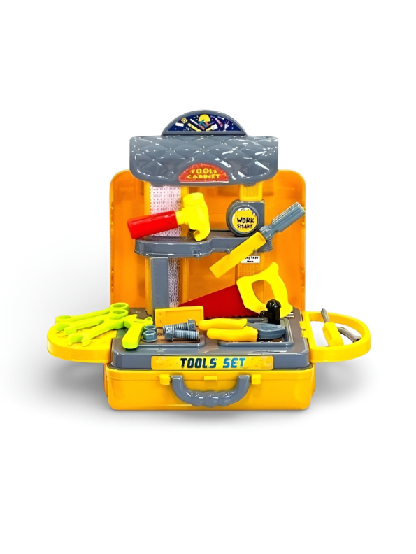 Convertible Kids Tool Set Workbench with Carry Case – Toddler Pretend Play Kit MD3073.