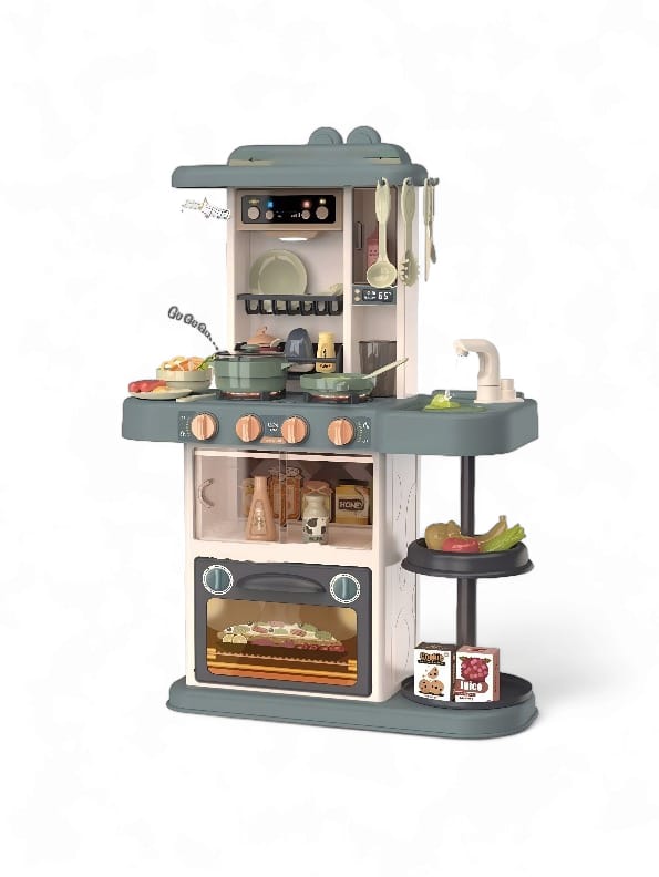 Big Size Cooking Pretend Play Toy Kitchen Set Grey (MS-M-1