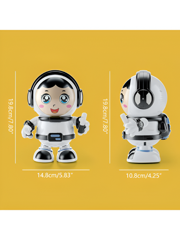 Cool Dancing Astronaut Robot Toy – 360° Spinning Space Robot Toy for Kids with Music & LED Lights LMI15725.