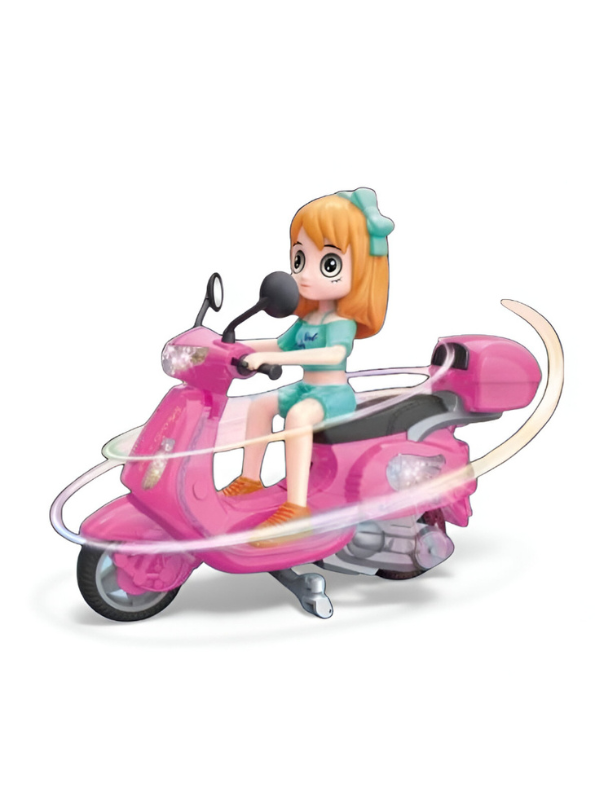 Cool Motorcycle Toy - Pink Motorcycle Toy for Kids with Light-Up Motorbike and Music | Fun Ride-On Toy for LMI14278.