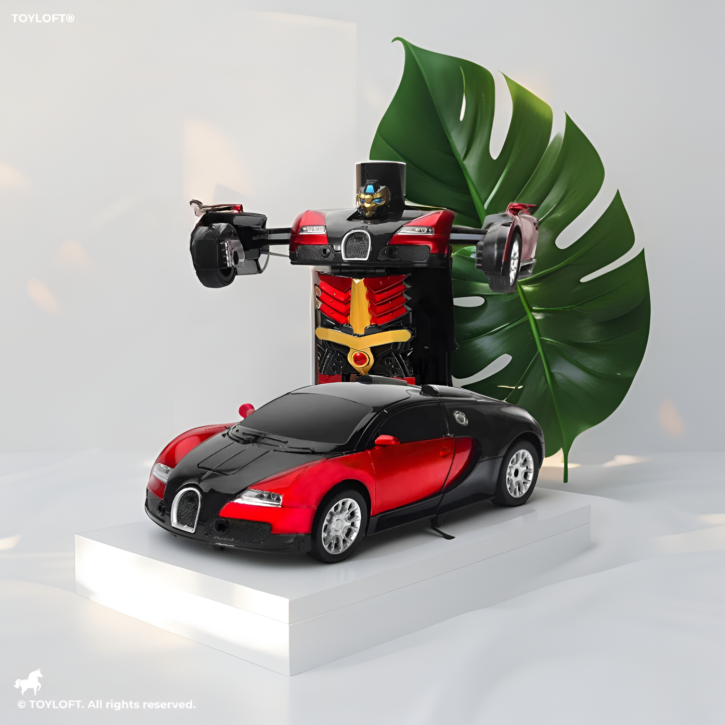 Transformer Car Toy – 2-in-1 Diecast Transforming RC Robot Car | Automatic Inertial Impact Car for Kids – Perfect Gift - MD1796