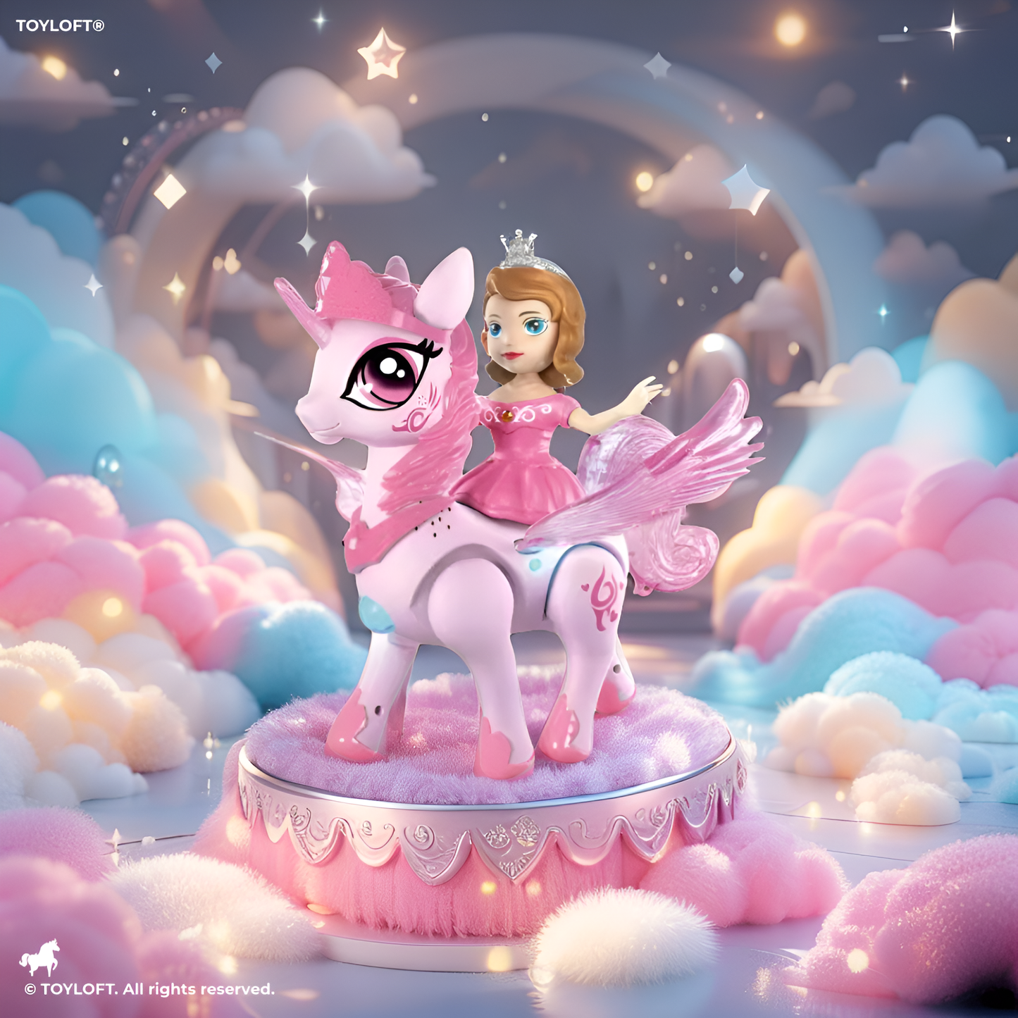 Electric Walking Princess Toy Horse with Sparkling Lights & Melodic Music – Battery Operated Toy for Kids Pink LMI13636.