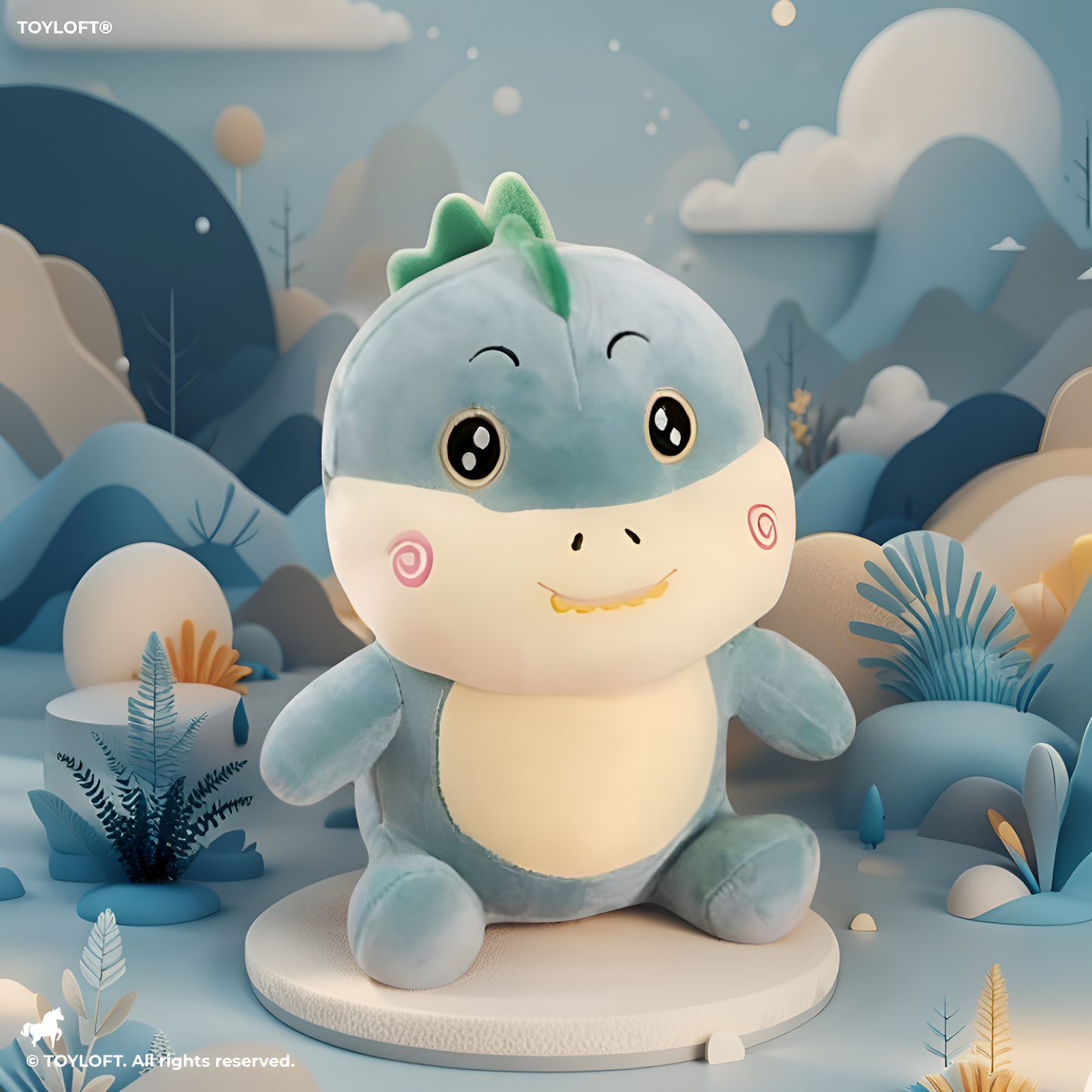 Blue - DinoHug Plush Toy – 10-inch Ultra-Soft Dinosaur Stuffed Animal | Cute & Cuddly Gift for Kids - ST14149