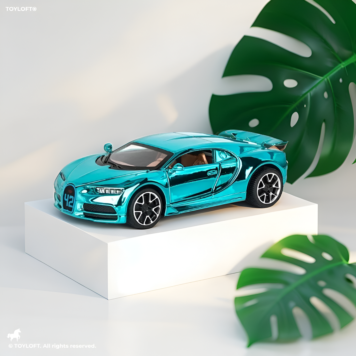 Oceanic Glow - Bugatti Chiron Diecast Car 1:32 Scale – Acrylic Display Case