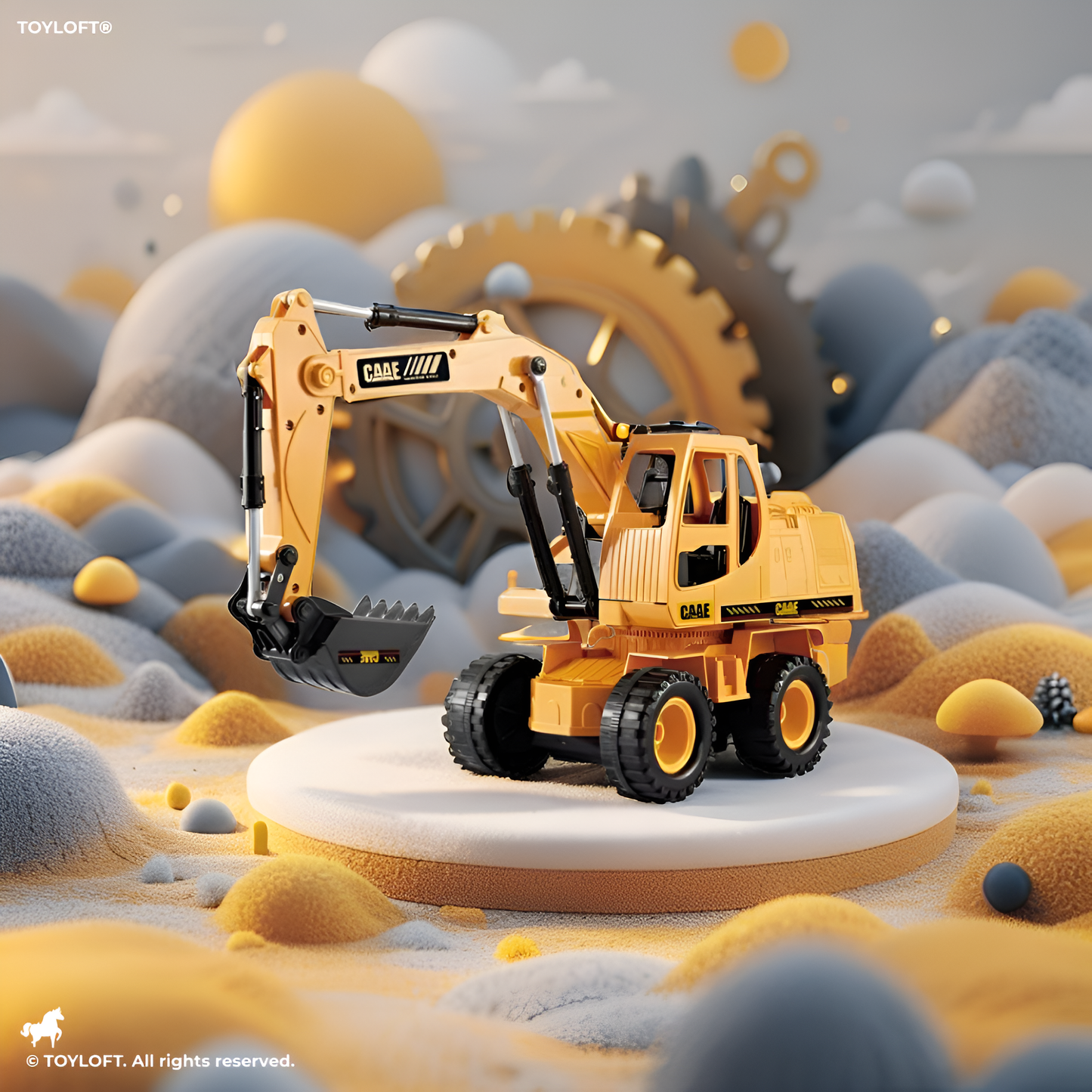 XtremeBuilder X100 Remote Control RC Excavator JCB Truck Toy with LED Flash Lights | Construction Vehicle Toy for Kids - LMI14068