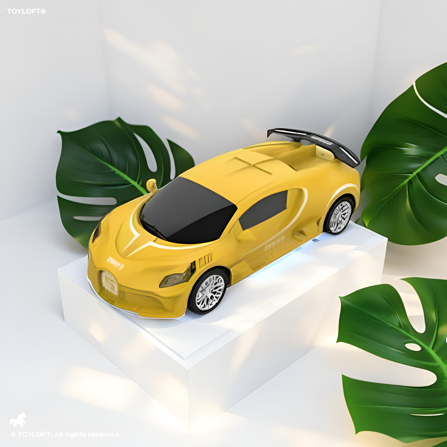 Yellow Bugatti-Style RC Sports Car for Kids | 1:14 Scale Die-Cast Model with Remote Control LMI15078