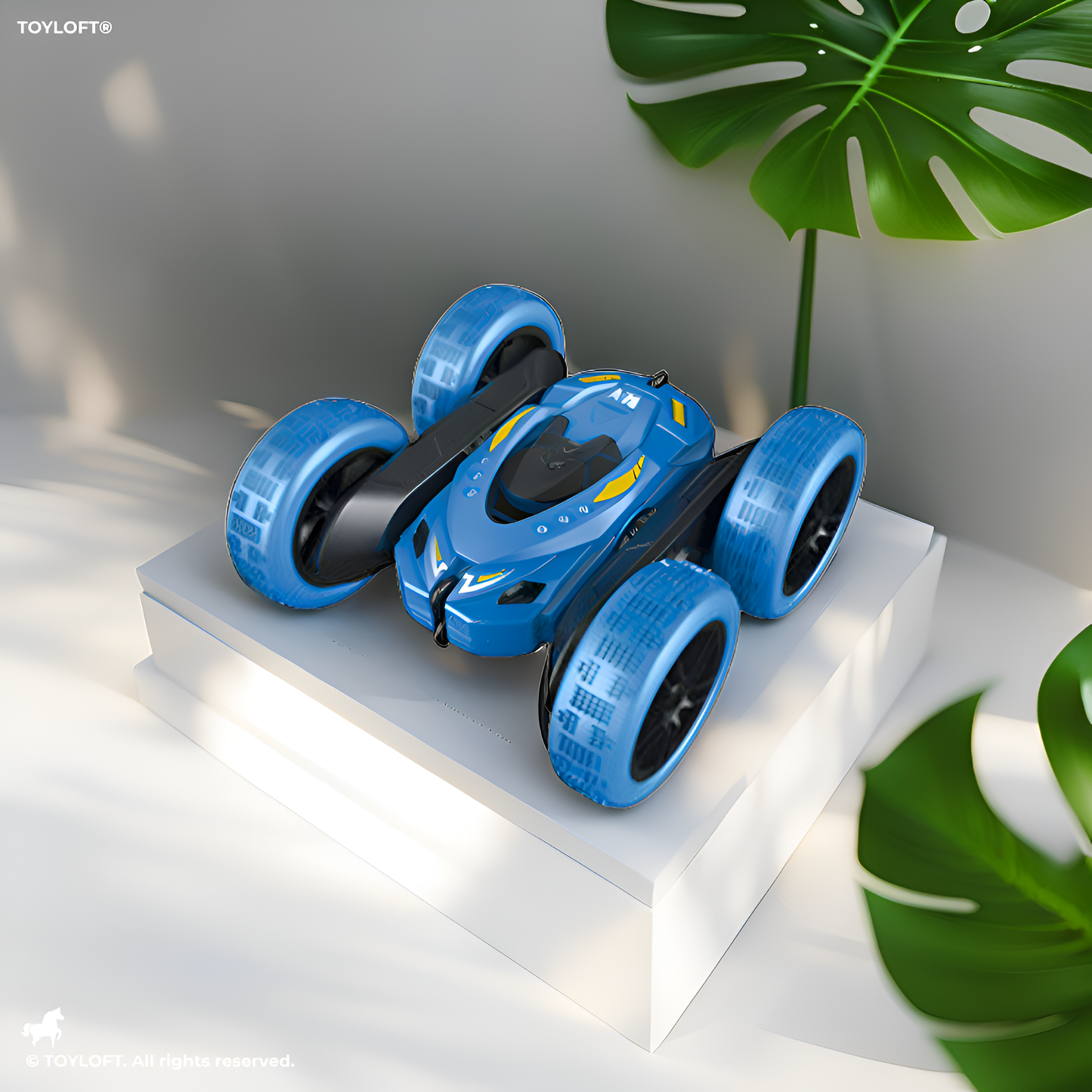 Stunt Car - Remote Control Rechargeable Stunt Cids 360° Spins, Flips & Double-Sided Driving | LED Light-Up Wheels LMI15785.