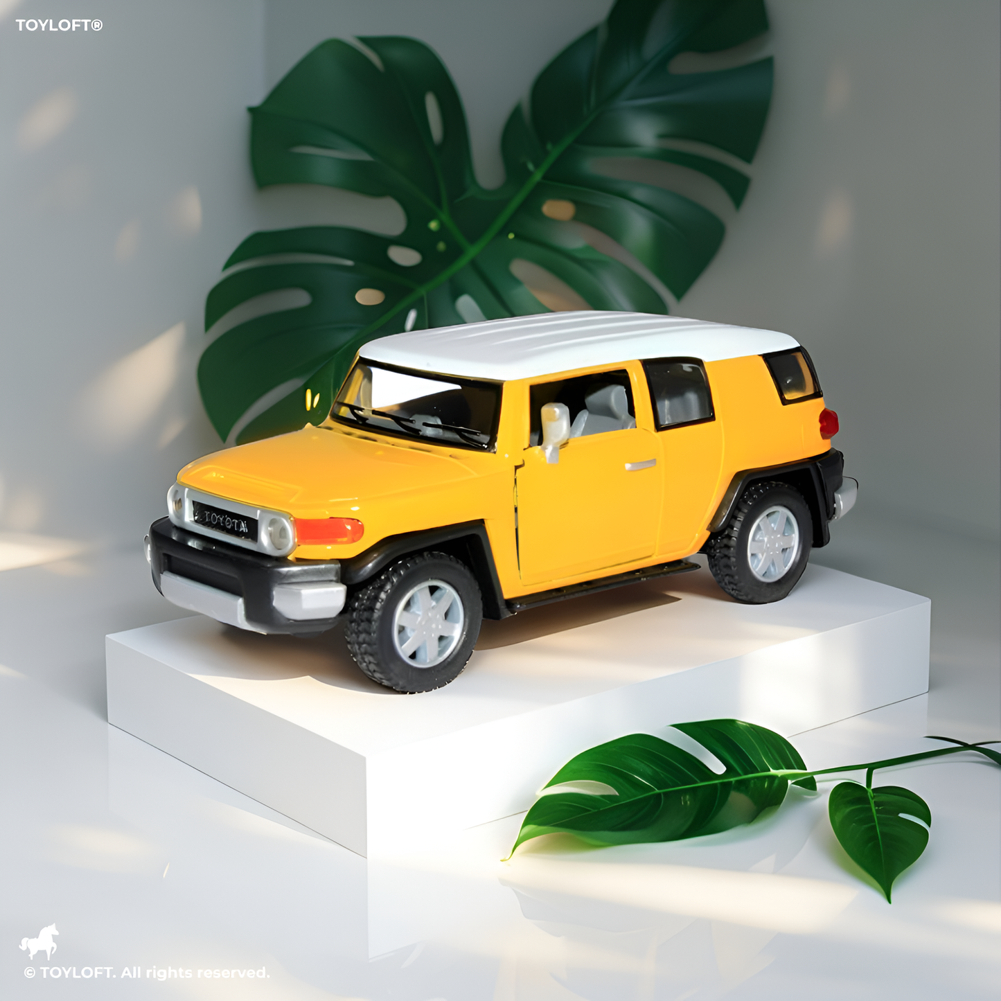 Yellow - Toyota FJ Cruiser - Official RTR Remote Control Car | High-Quality, Large-Scale Model with Intelligent Lighting & 3-Ch 2.4GHz Transmitter for Adults & Kids - MS13724.