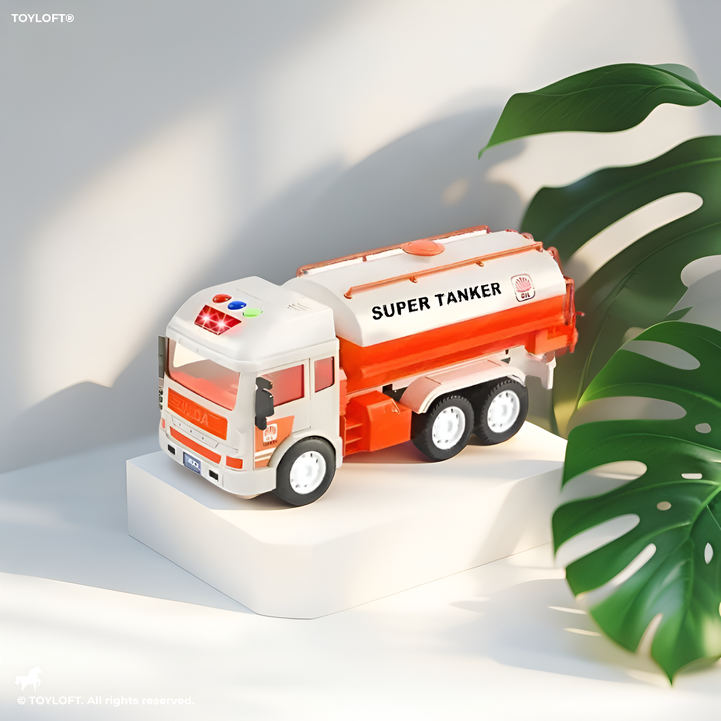 Super Tranker - Friction-Powered Light & Sound Engineering  Toy Truck For Kids - LMI11036.