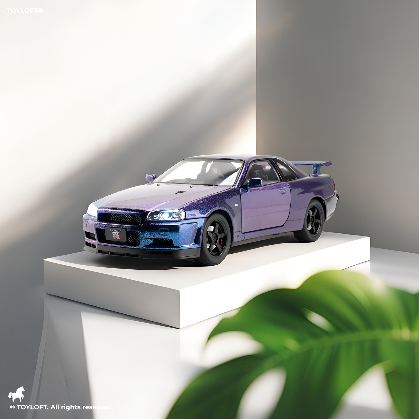 Purple - Nissan Skyline GTR R34 - Premium Alloy Metal Diecast Sports Racing Car Model - Openable Doors & Pull-Back Action Scale 1:32 - LMI15798