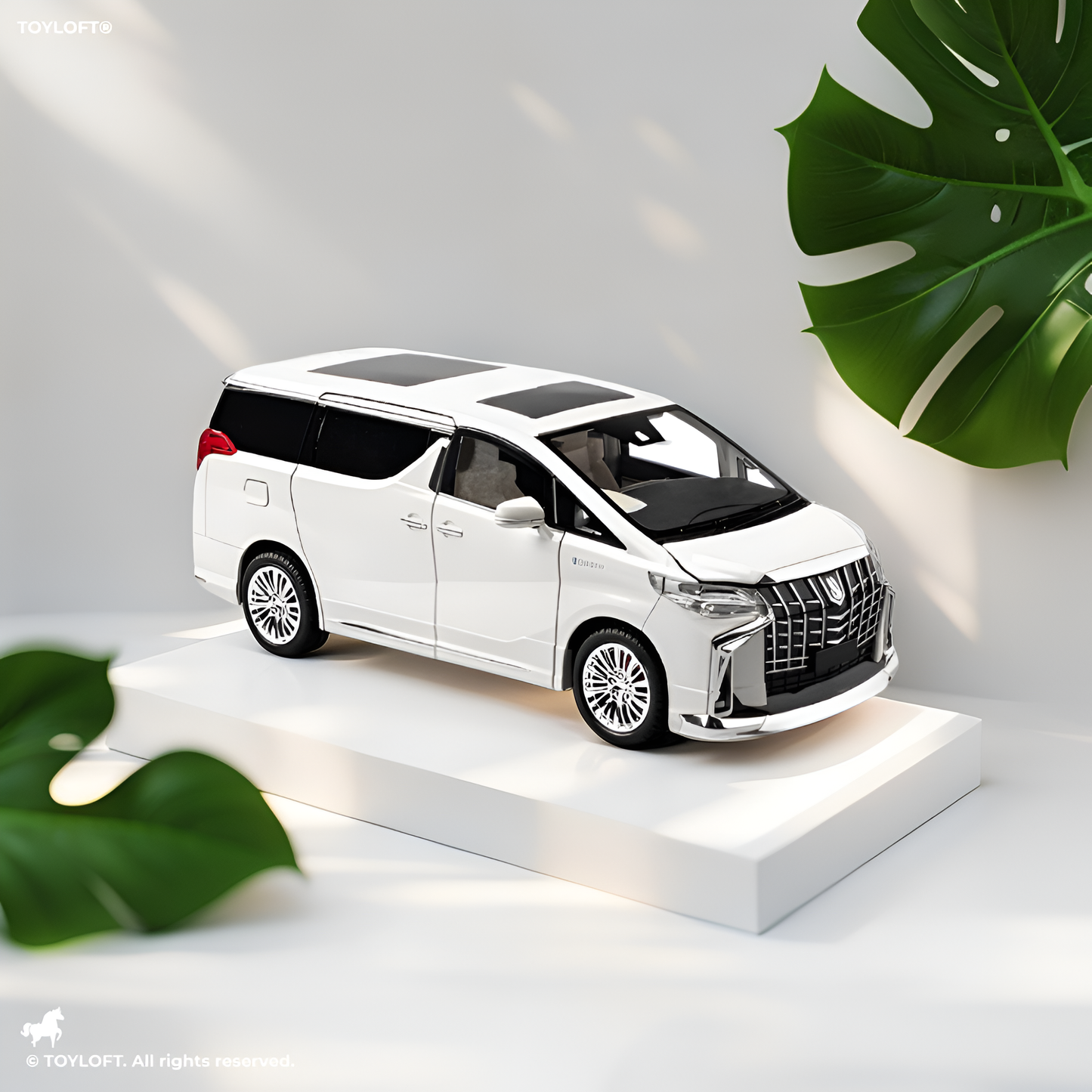 White Toyota Alphard Hybrid Diecast Model Car 1:18 Scale | Premium Luxury MPV Toy for Collectors LMI15768