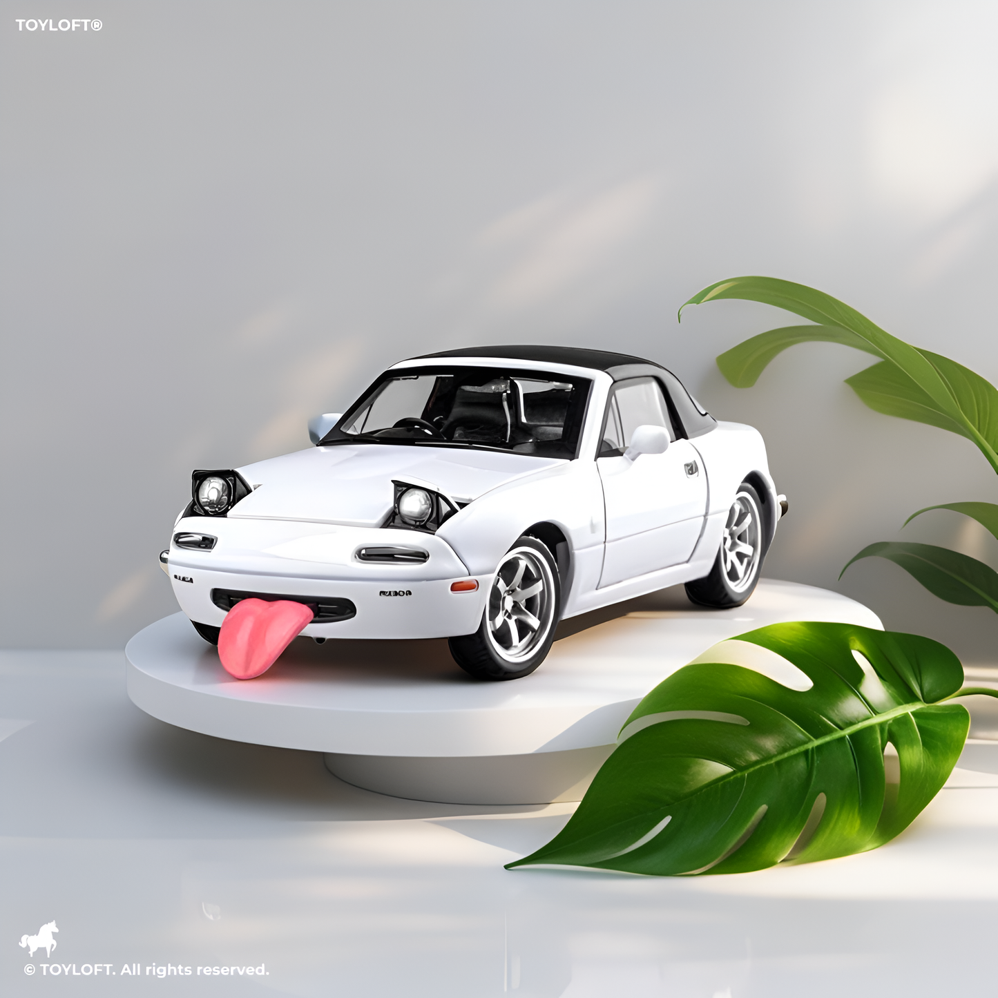 White - Mazda Miata MX-5 Diecast Car – 1:32 Alloy Model Toy with Pull Back Action, Openable Doors, Realistic Design – Collectible Gift for Kids & Adults TZ-OS1560.