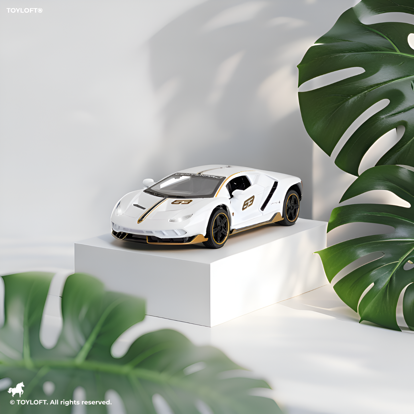 MUBCO Lamborghini Centenario 63 Diecast Car – Metal Pull Back Toy Car with Sound & Light Scale 1:32.