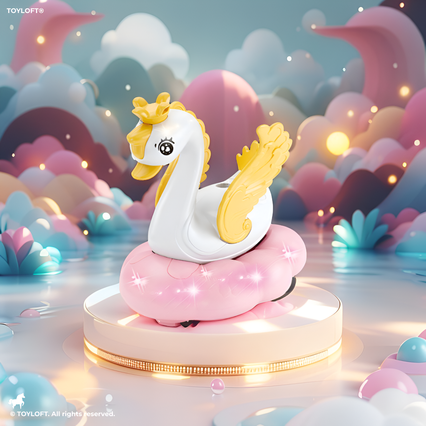 Swan Electric Toy Car – Bumping, Flashing, and Musical Light-Up Ride-On for Kids LMI15944.